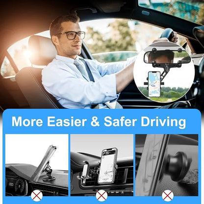 Rotatable Rearview Mirror Phone Holder
