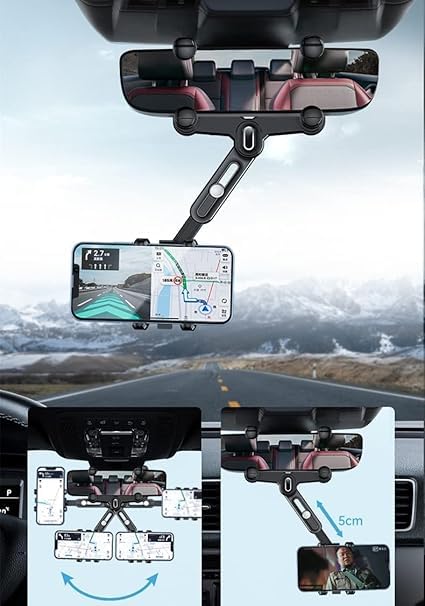 Rotatable Rearview Mirror Phone Holder